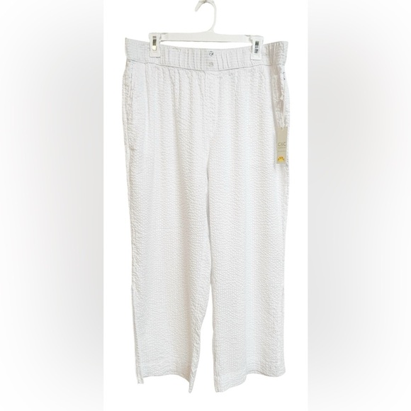 C&C California Gauzy White Wide Leg Beach Pants Size XL NWT - Picture 1 of 5